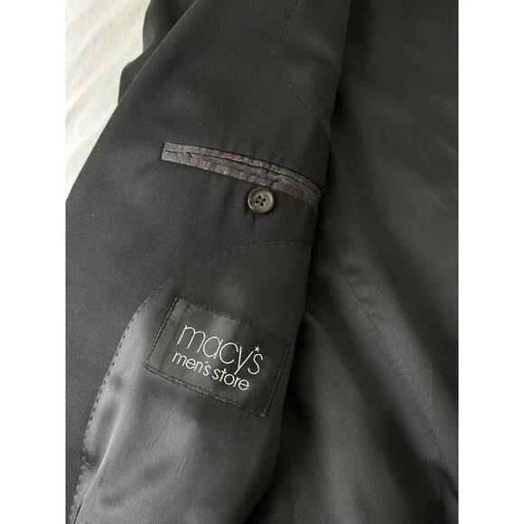 Lauren Ralph Lauren Black Suit Jacket Men 42L Two Button Blazer - Picture 7 of 10